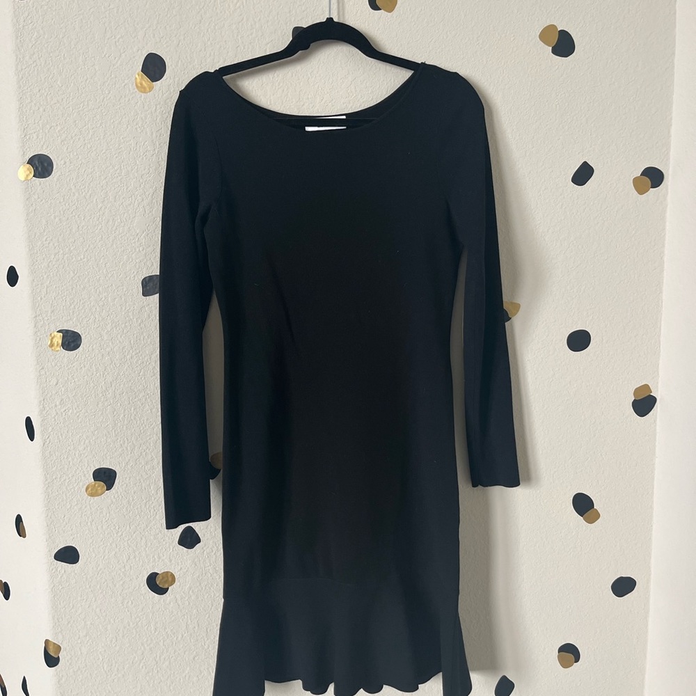 Bailey/44 Black Ribbed Long Sleeve Dress